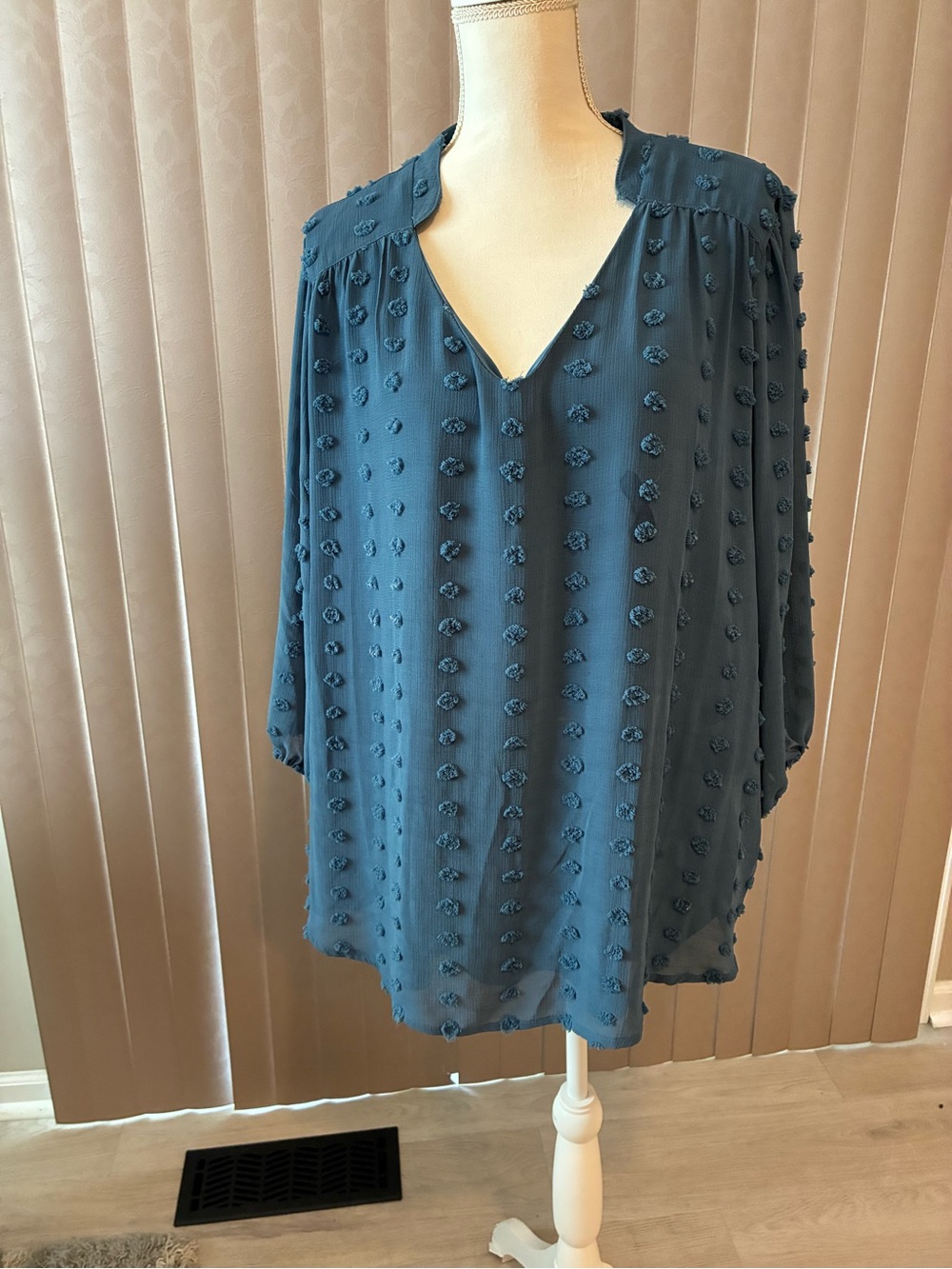 Papermoon Teal Textured V-Neck Tunic